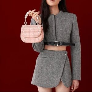 charles and keith bunny tweed purse 🩷 perfect for Valentine’s Day!!